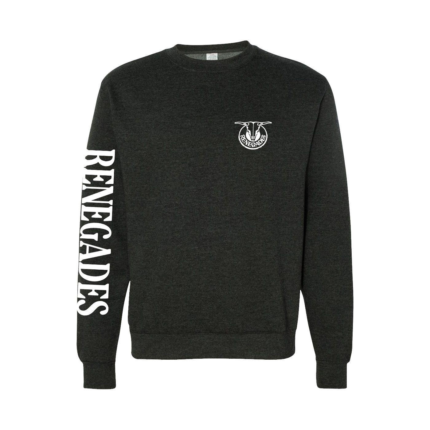 Charcoal Crew Neck with White